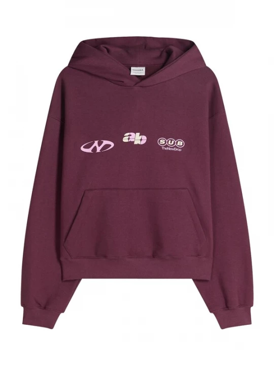 Obrázek produktu Bershka Mikina pastelově zelená / růžová / burgundská červeň