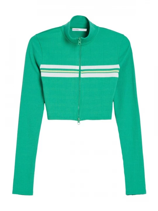 Obrázek produktu Bershka Mikina zelená / offwhite