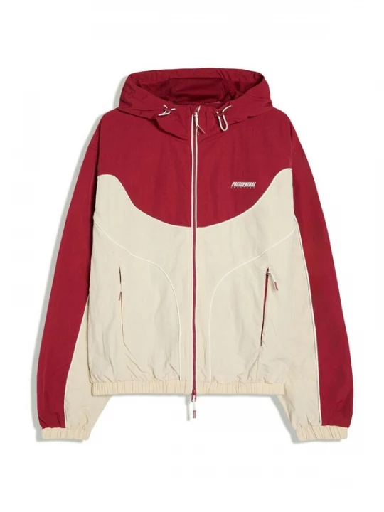 Obrázek produktu Bershka Přechodná bunda krémová / tmavě červená