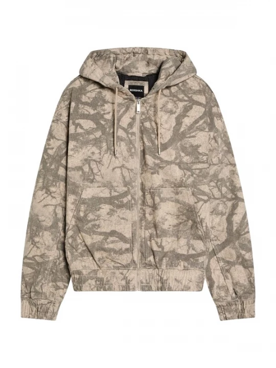 Obrázek produktu Bershka Přechodná bunda světle hnědá / hnědý melír