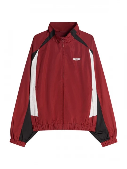 Obrázek produktu Bershka Přechodná bunda tmavě červená / černá / bílá