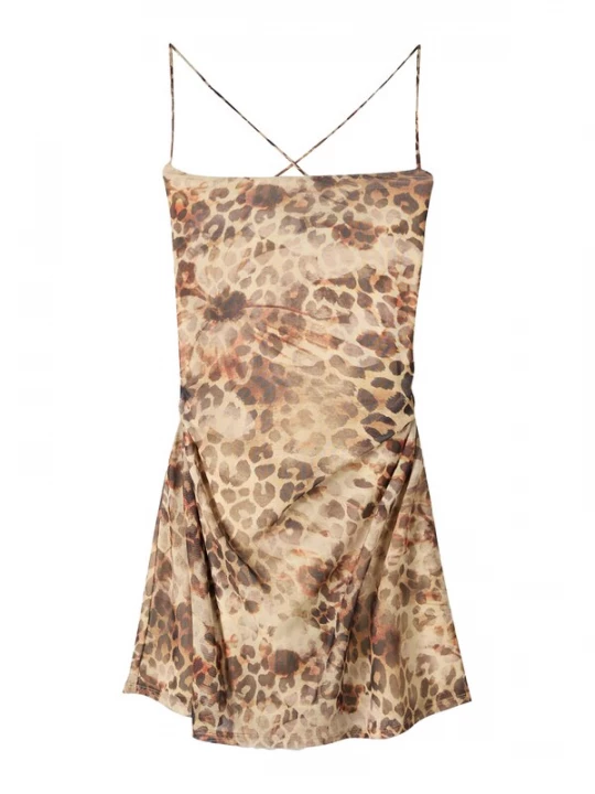 Obrázek produktu Bershka Šaty béžová / hnědá / tmavě hnědá