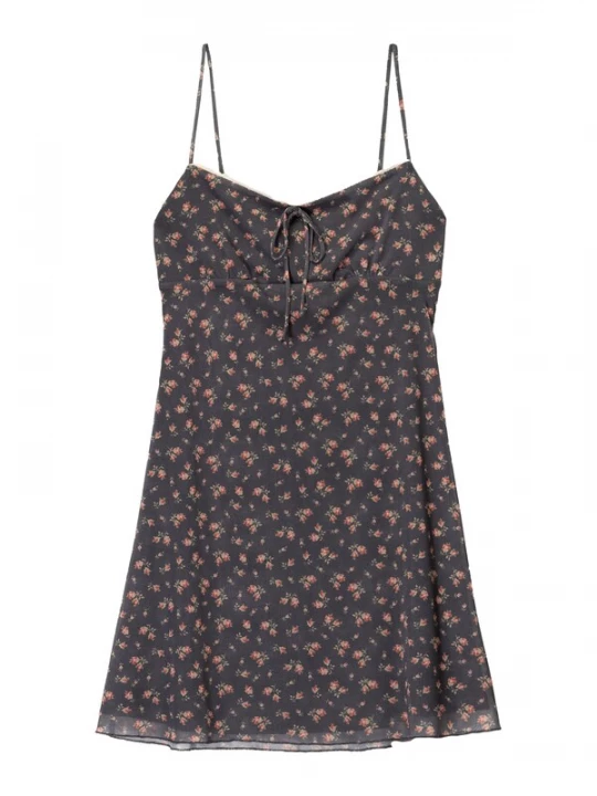 Obrázek produktu Bershka Šaty šedá / světle zelená / červená