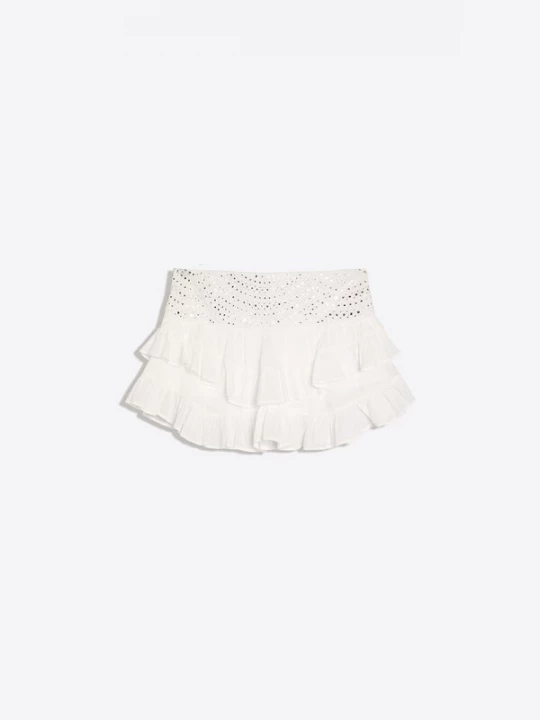 Obrázek produktu Bershka Sukně stříbrná / bílá
