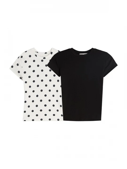 Obrázek produktu Bershka Tričko černá / bílá