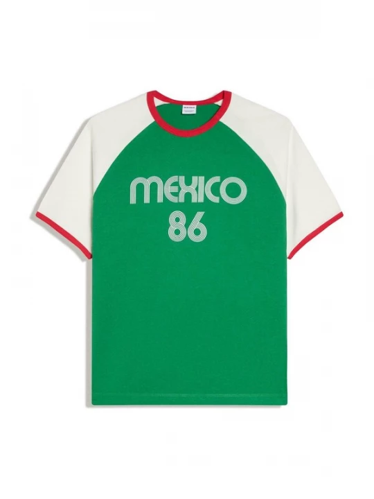 Obrázek produktu Bershka Tričko zelená / červená / bílá