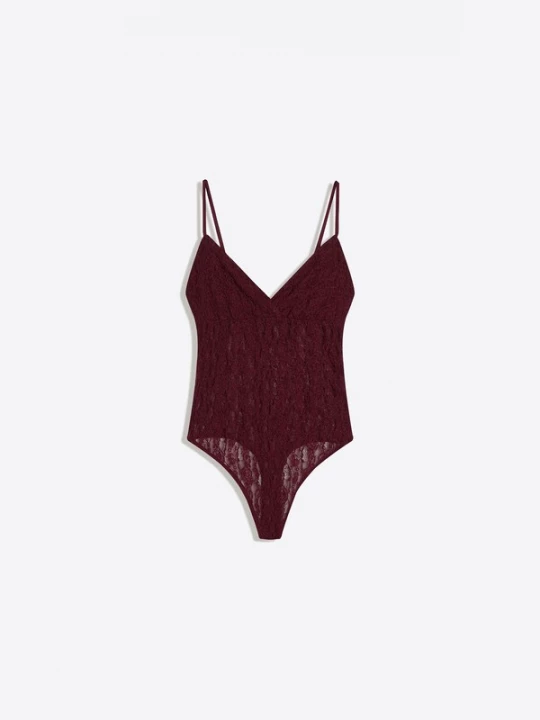 Obrázek produktu Bershka Tričkové body vínově červená