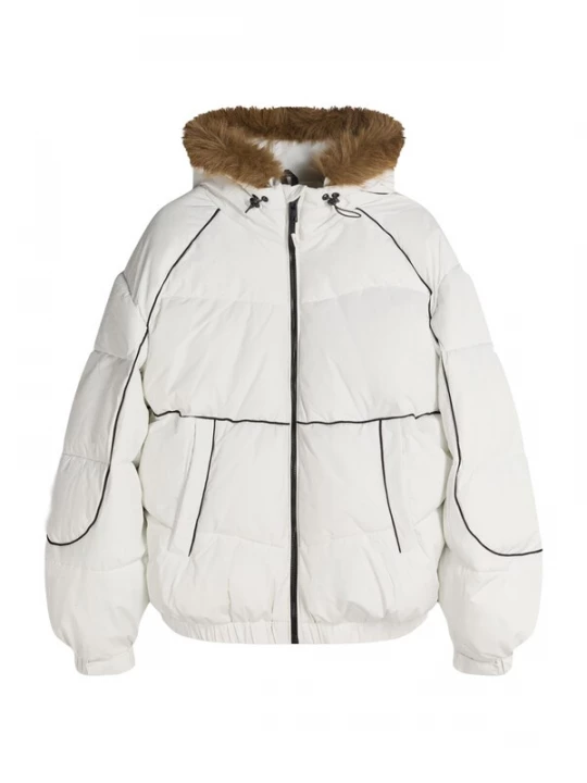 Obrázek produktu Bershka Zimní bunda hnědá / černá / bílá