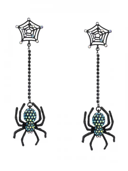 Obrázek produktu Betsey Johnson Náušnice 'Halloween-Spinnennetz' zelená / černá