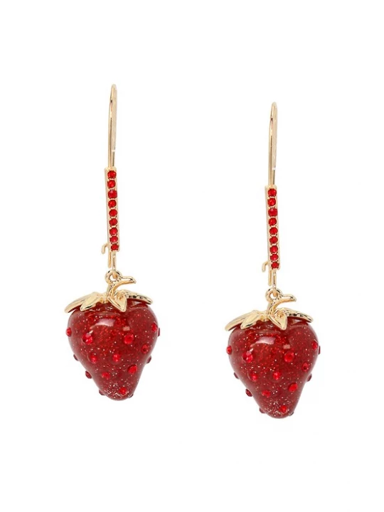 Obrázek produktu Betsey Johnson Náušnice zlatá / tmavě červená