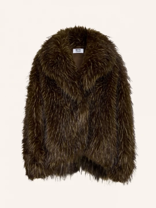 Obrázek produktu Betta Corradi Oversized Bunda Z Umělé Kožešiny tmavě hnědá / béžová