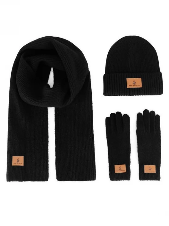 Obrázek produktu Beverly Hills Polo Club Sada čepice, šála a rukavice BHPC-MC-001-AW24 Černá