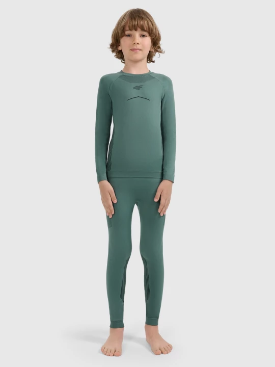 Obrázek produktu Bezešvé termoakční prádlo komplet chlapecké - olivová/khaki 4F