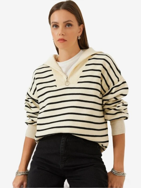Obrázek produktu Bianco Lucci Svetr 'Pullover' béžová / černá