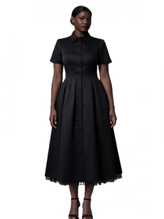 Obrázek produktu BIBI SAKALIEVA Šaty 'Open back satin midi elegant dress' černá