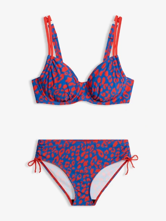 Obrázek produktu Bikini na fiszbinach z troczkami (komplet 2-cz.) BonPrix niebieski