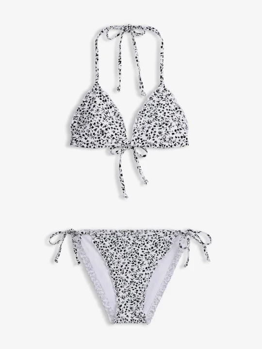 Obrázek produktu Bikini z trójkątnymi miseczkami z marszczeniem (2 części) BonPrix biały