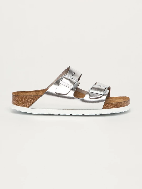 Obrázek produktu Birkenstock Kožené pantofle Birkenstock Arizona SFB stříbrná