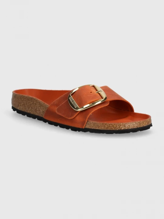 Obrázek produktu Birkenstock pantofle na plochém podpatku dámské nubukové oranžová