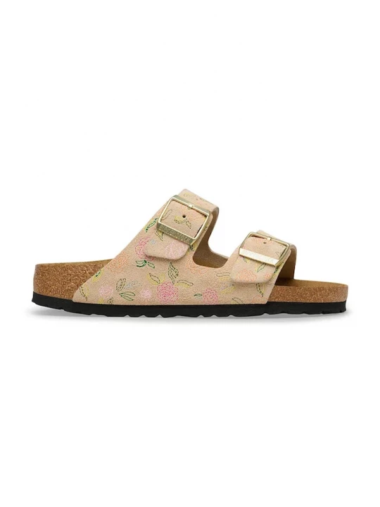 Obrázek produktu Birkenstock pantofle na plochém podpatku dámské semišové Arizona béžová