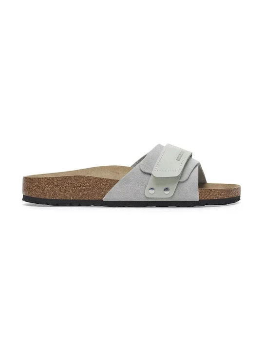 Obrázek produktu Birkenstock pantofle na plochém podpatku dámské semišové Oita modrá