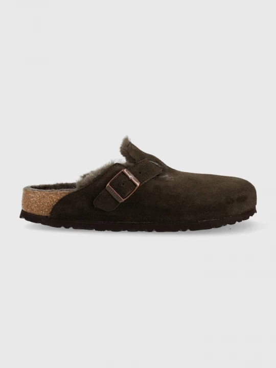 Obrázek produktu Birkenstock Semišové pantofle Birkenstock Boston FUR hnědá