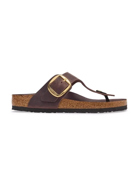 Obrázek produktu Birkenstock žabky dámské kožené Gizeh Big Buckle Oiled Leather hnědá