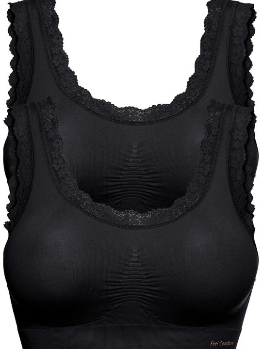 Obrázek produktu Biustonosz bezszwowy bustier z kolekcji Feel Comfort (2 szt.) BonPrix czarny