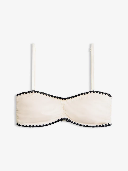 Obrázek produktu Biustonosz bikini bandeau z haftem BonPrix biały