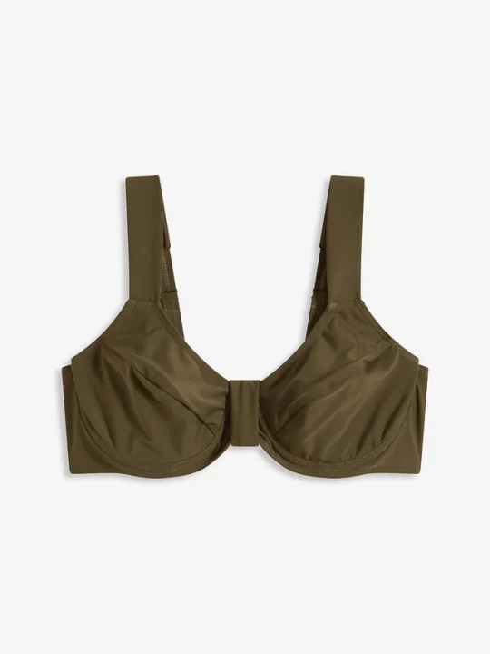 Obrázek produktu Biustonosz bikini minimizer z szerokimi ramiączkami BonPrix zielony