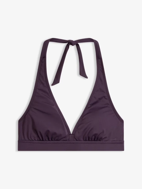 Obrázek produktu Biustonosz bikini z dekoltem typu halter w serek BonPrix fioletowy