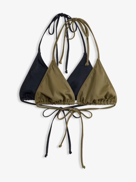 Obrázek produktu Biustonosz bikini z trójkątnymi miseczkami (2 szt.) BonPrix zielony