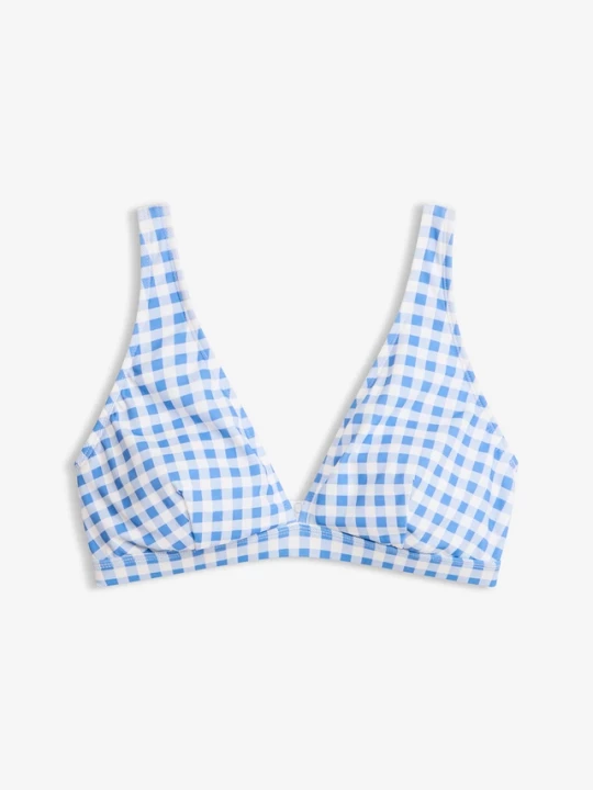 Obrázek produktu Biustonosz bikini ze wzorem w kratę BonPrix biały