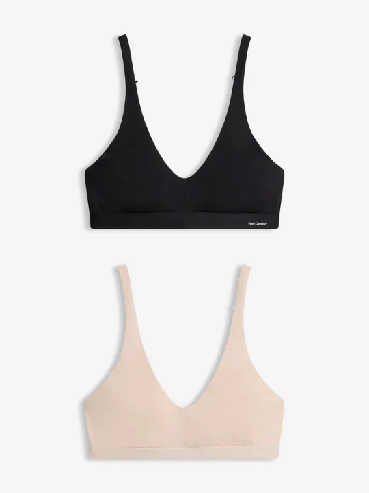 Obrázek produktu Biustonosz braletka Feel Comfort, z miękkiego modalu (2 szt.) BonPrix czarny