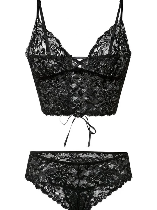 Obrázek produktu Biustonosz bustier + stringi ouvert (komplet 2-cz.) BonPrix czarny
