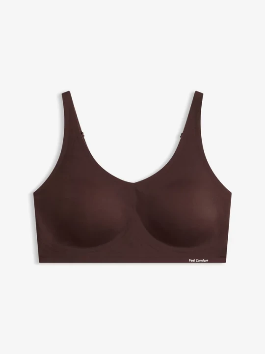 Obrázek produktu Biustonosz typu T-shirt bez fiszbin, wycinany laserowo, z żelowymi paskami podtrzymującymi 3D BonPrix brązowy