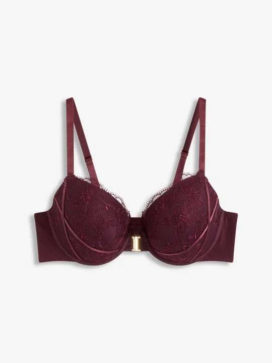 Obrázek produktu Biustonosz z usztywnianymi miseczkami i wygodnym zapięciem z przodu BonPrix czerwony