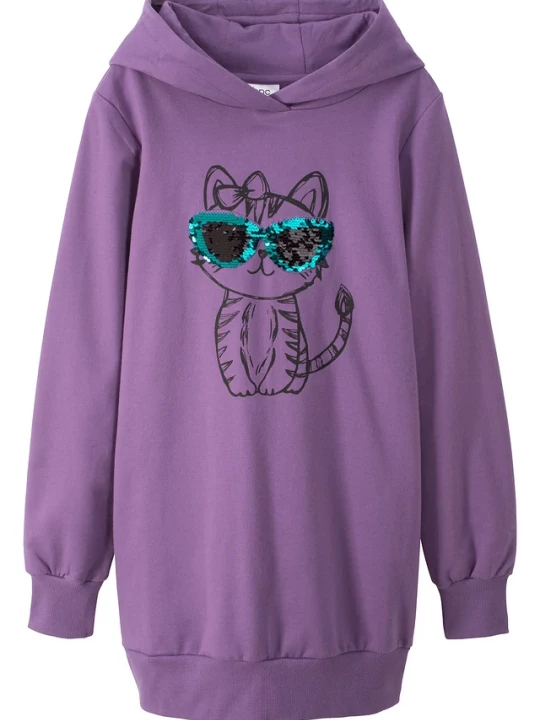 Obrázek produktu Bluza dresowa oversize z czystej bawełny organicznej BonPrix fioletowy