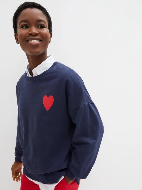 Obrázek produktu Bluza oversize z bawełny organicznej BonPrix niebieski