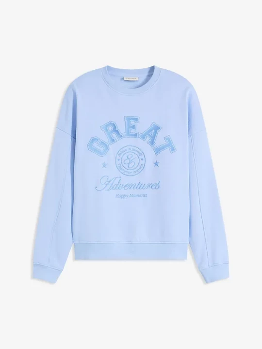 Obrázek produktu Bluza oversize z czystej bawełny BonPrix niebieski