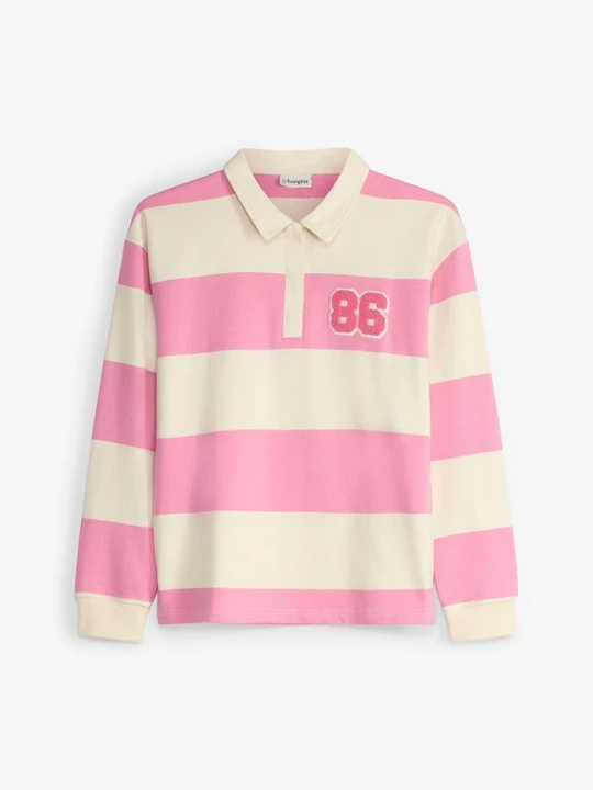 Obrázek produktu Bluza polo z czystej bawełny organicznej BonPrix różowy