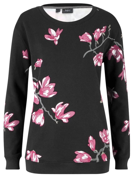 Obrázek produktu Bluza z czystej bawełny, luźniejszy fason BonPrix czarny