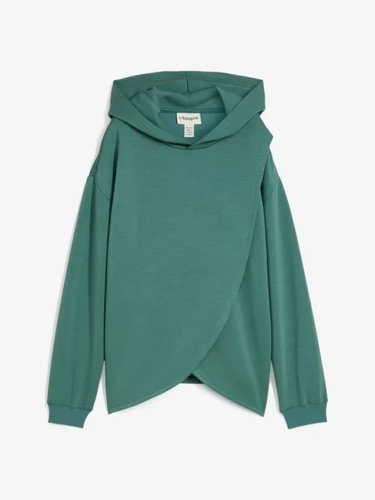 Obrázek produktu Bluza z kapturem z miękkiej mieszanki wiskozy BonPrix zielony