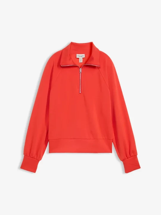 Obrázek produktu Bluza ze stójką, z miękkiego materiału scuba BonPrix czerwony