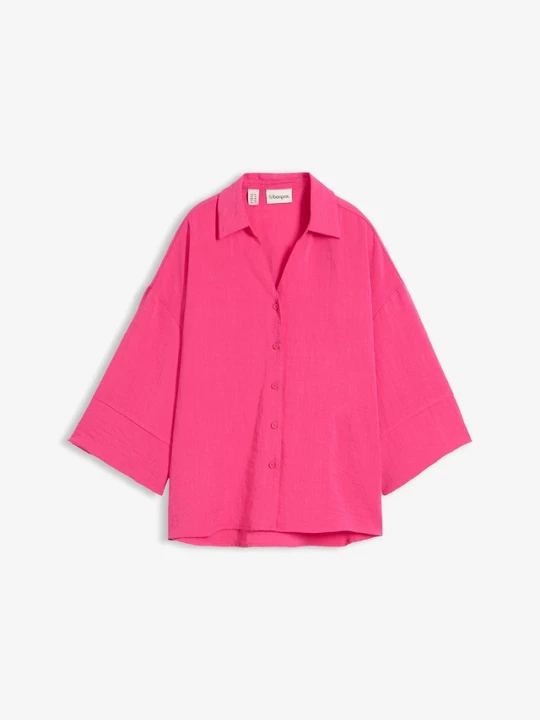 Obrázek produktu Bluzka oversize z mieszanki wiskozy BonPrix różowy