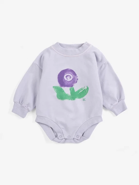 Obrázek produktu Bobo Choses body dětské bavlněné s elastanem Stamp Bloom fialová