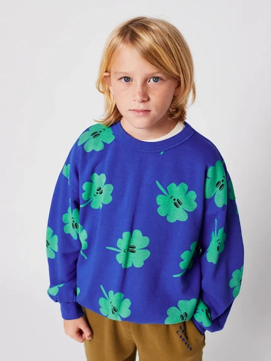 Obrázek produktu Bobo Choses Dětská bavlněná mikina Lucky Clover modrá