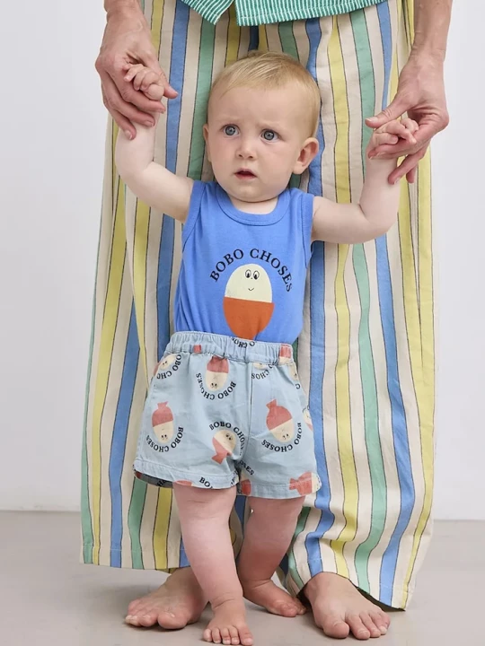 Obrázek produktu Bobo Choses Dětské bavlněné šortky Bobo Choses Morning Egg modrá