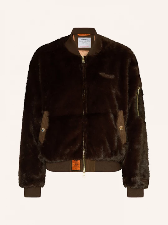 Obrázek produktu Bombers Original Bunda Z Umělé Kožešiny tmavě hnědá