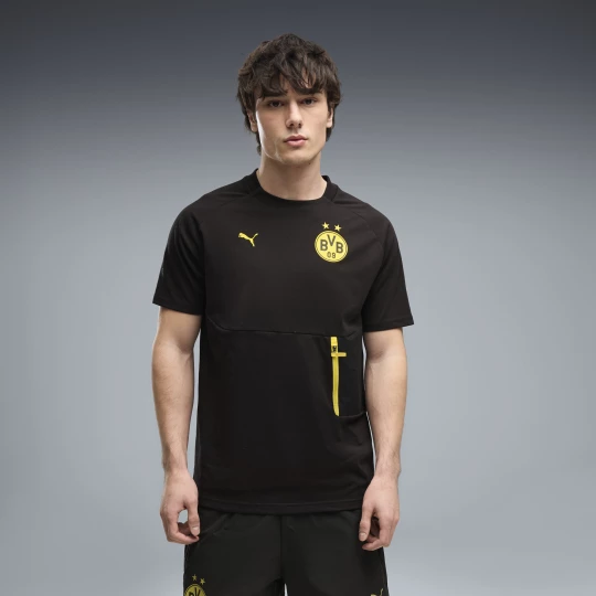 Obrázek produktu Borussia Dortmund PUMATECH Pocket Tee Men, Clothing, Black/Faster Yellow